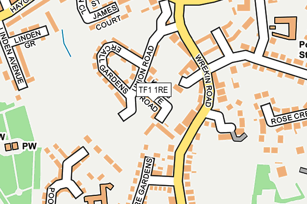 TF1 1RE map - OS OpenMap – Local (Ordnance Survey)