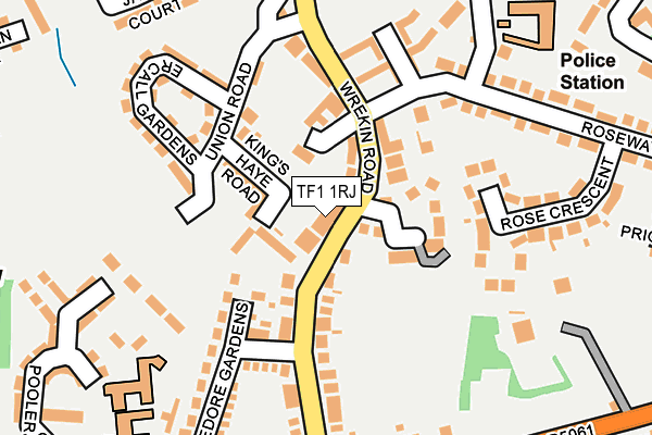 TF1 1RJ map - OS OpenMap – Local (Ordnance Survey)
