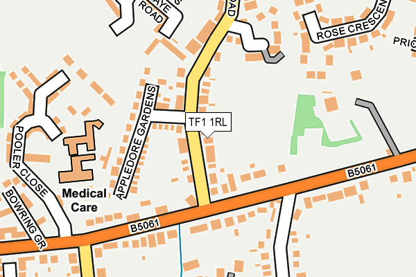 TF1 1RL map - OS OpenMap – Local (Ordnance Survey)