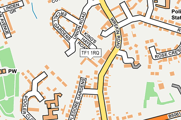 TF1 1RQ map - OS OpenMap – Local (Ordnance Survey)