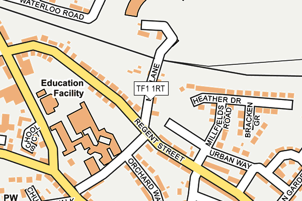 TF1 1RT map - OS OpenMap – Local (Ordnance Survey)