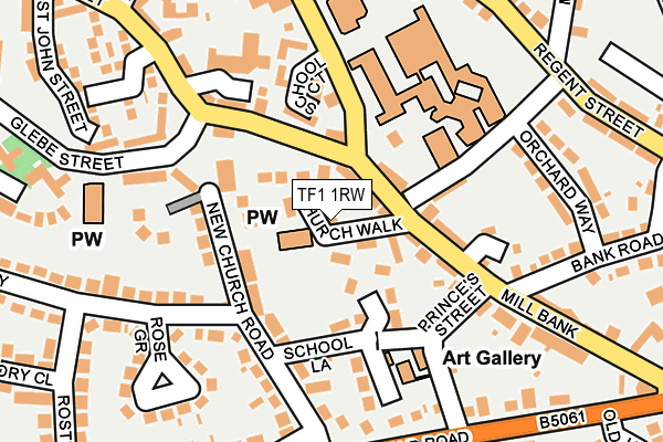 TF1 1RW map - OS OpenMap – Local (Ordnance Survey)