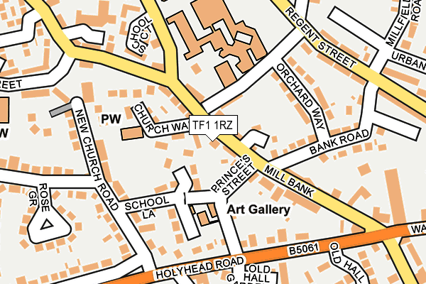 TF1 1RZ map - OS OpenMap – Local (Ordnance Survey)