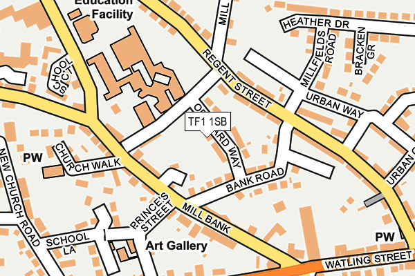 TF1 1SB map - OS OpenMap – Local (Ordnance Survey)