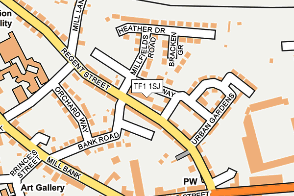 TF1 1SJ map - OS OpenMap – Local (Ordnance Survey)