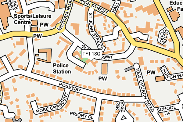 TF1 1SQ map - OS OpenMap – Local (Ordnance Survey)