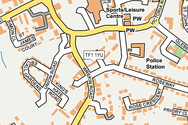 TF1 1YU map - OS OpenMap – Local (Ordnance Survey)