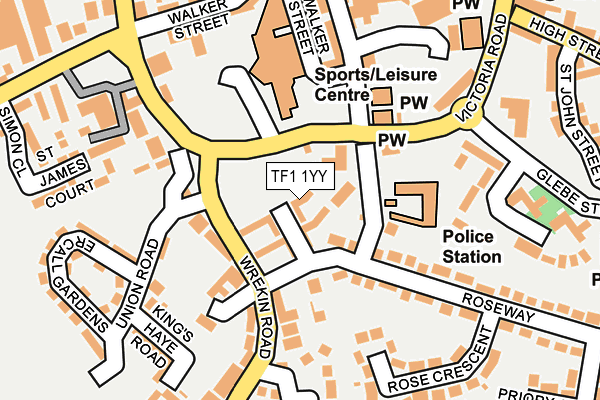 TF1 1YY map - OS OpenMap – Local (Ordnance Survey)