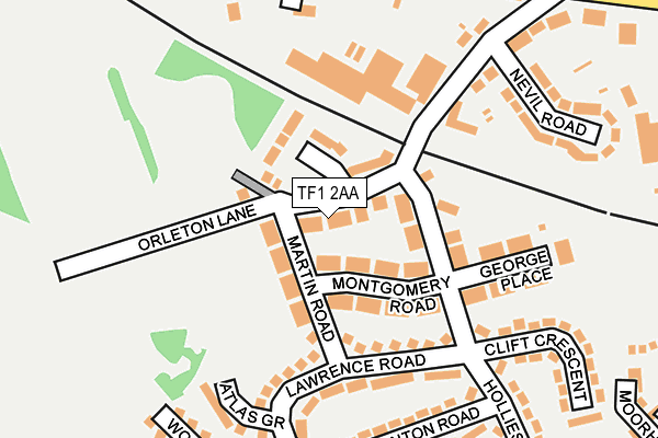 TF1 2AA map - OS OpenMap – Local (Ordnance Survey)