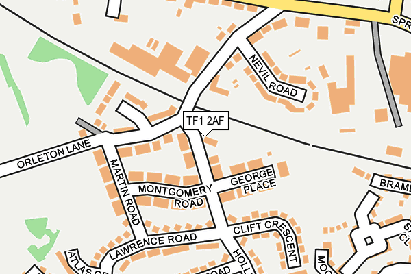 TF1 2AF map - OS OpenMap – Local (Ordnance Survey)