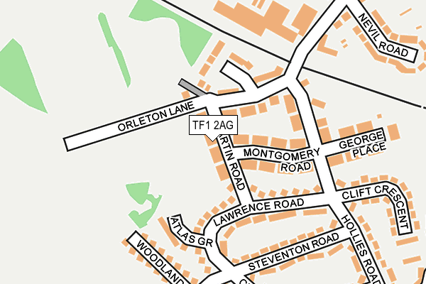 TF1 2AG map - OS OpenMap – Local (Ordnance Survey)