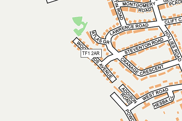 TF1 2AR map - OS OpenMap – Local (Ordnance Survey)