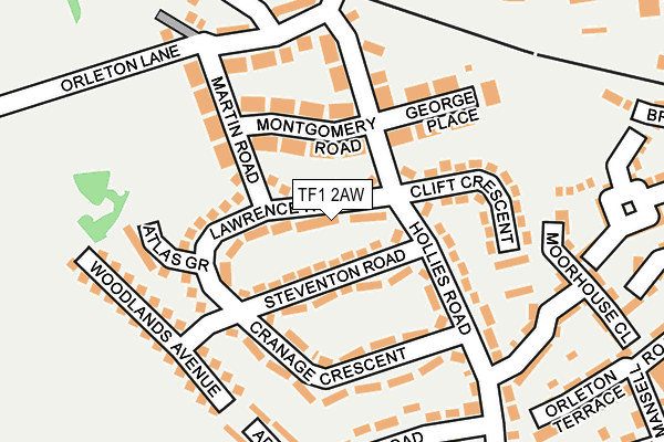 TF1 2AW map - OS OpenMap – Local (Ordnance Survey)
