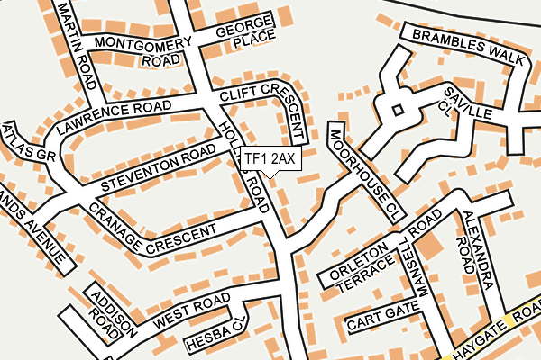 TF1 2AX map - OS OpenMap – Local (Ordnance Survey)