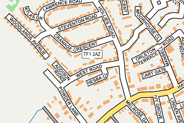 TF1 2AZ map - OS OpenMap – Local (Ordnance Survey)