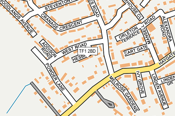 TF1 2BD map - OS OpenMap – Local (Ordnance Survey)