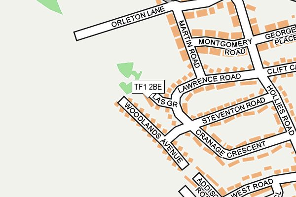 TF1 2BE map - OS OpenMap – Local (Ordnance Survey)