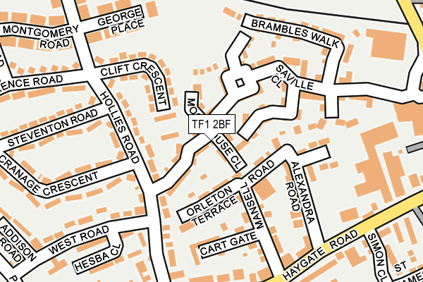 TF1 2BF map - OS OpenMap – Local (Ordnance Survey)