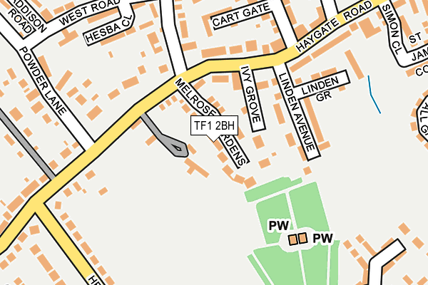 TF1 2BH map - OS OpenMap – Local (Ordnance Survey)