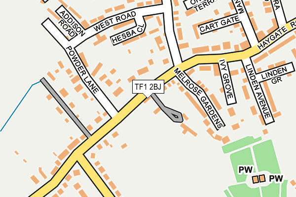 TF1 2BJ map - OS OpenMap – Local (Ordnance Survey)