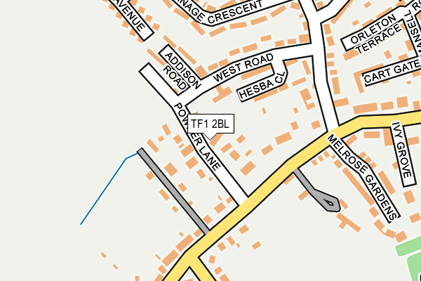 TF1 2BL map - OS OpenMap – Local (Ordnance Survey)