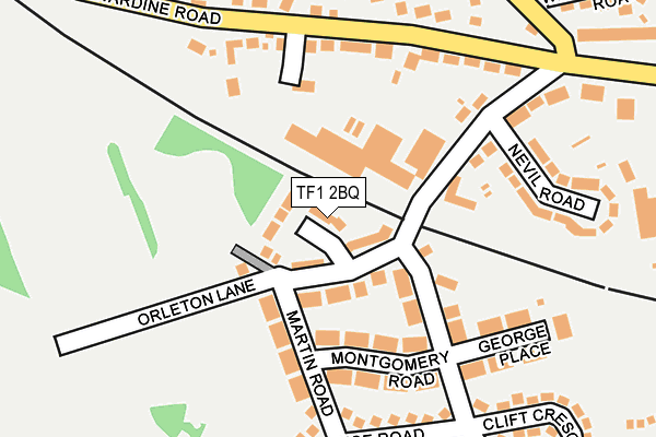 TF1 2BQ map - OS OpenMap – Local (Ordnance Survey)