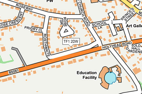 TF1 2DW map - OS OpenMap – Local (Ordnance Survey)
