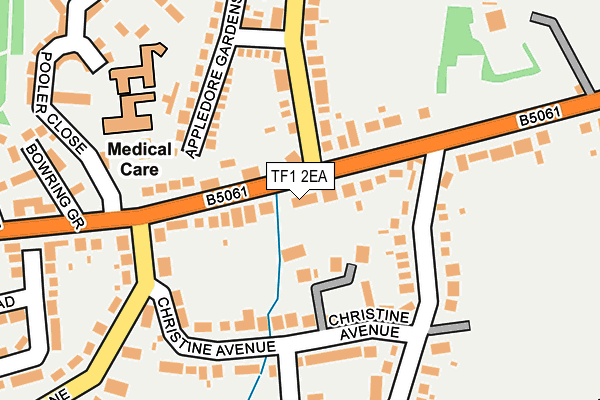 TF1 2EA map - OS OpenMap – Local (Ordnance Survey)