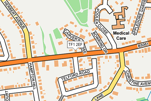 TF1 2EF map - OS OpenMap – Local (Ordnance Survey)