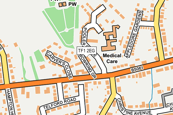 TF1 2EG map - OS OpenMap – Local (Ordnance Survey)