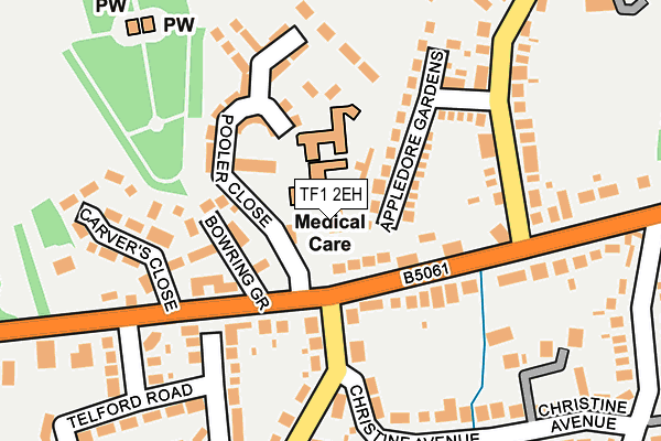 TF1 2EH map - OS OpenMap – Local (Ordnance Survey)