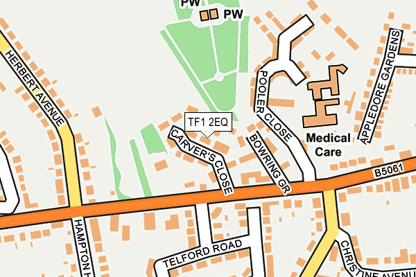 TF1 2EQ map - OS OpenMap – Local (Ordnance Survey)