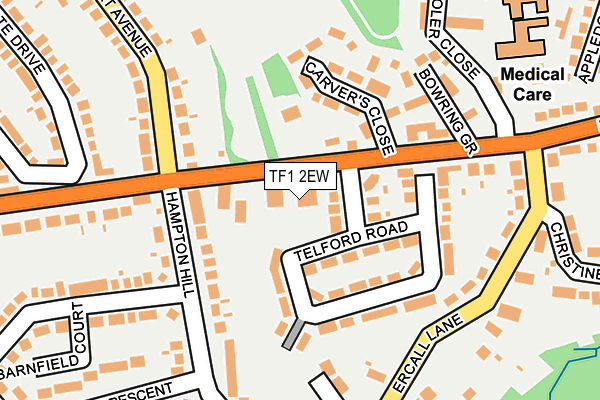 TF1 2EW map - OS OpenMap – Local (Ordnance Survey)