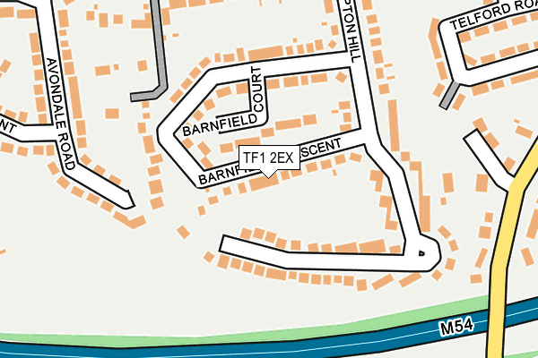 TF1 2EX map - OS OpenMap – Local (Ordnance Survey)