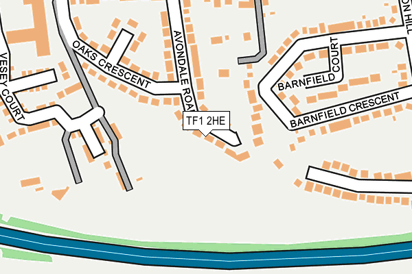 TF1 2HE map - OS OpenMap – Local (Ordnance Survey)