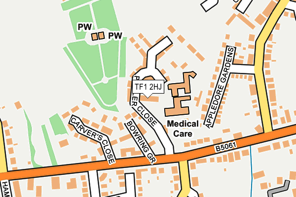 TF1 2HJ map - OS OpenMap – Local (Ordnance Survey)