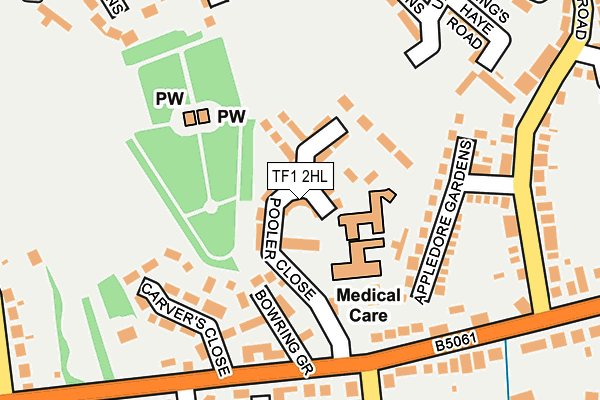 TF1 2HL map - OS OpenMap – Local (Ordnance Survey)