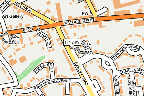 TF1 2HW map - OS OpenMap – Local (Ordnance Survey)