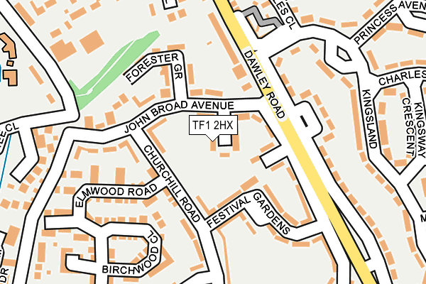 TF1 2HX map - OS OpenMap – Local (Ordnance Survey)