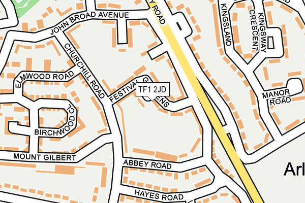 TF1 2JD map - OS OpenMap – Local (Ordnance Survey)