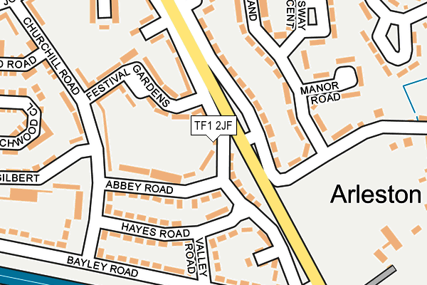 TF1 2JF map - OS OpenMap – Local (Ordnance Survey)