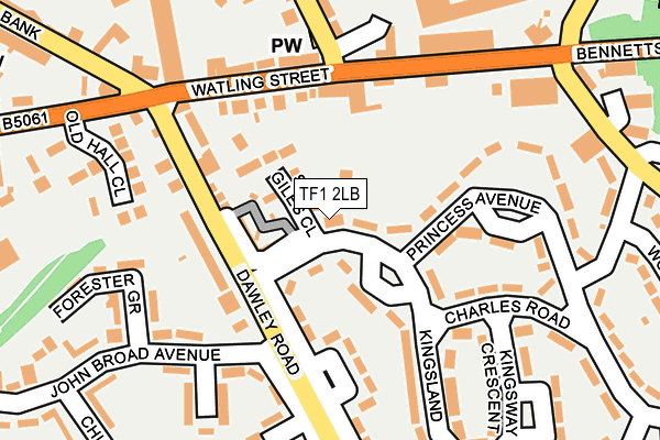 TF1 2LB map - OS OpenMap – Local (Ordnance Survey)