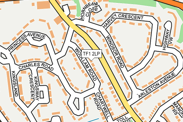 TF1 2LP map - OS OpenMap – Local (Ordnance Survey)