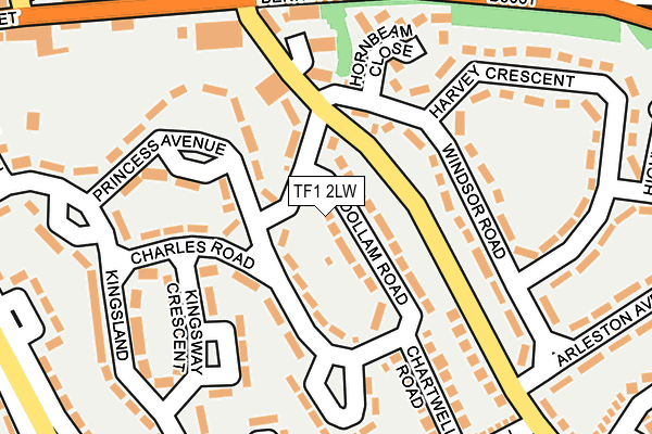 TF1 2LW map - OS OpenMap – Local (Ordnance Survey)