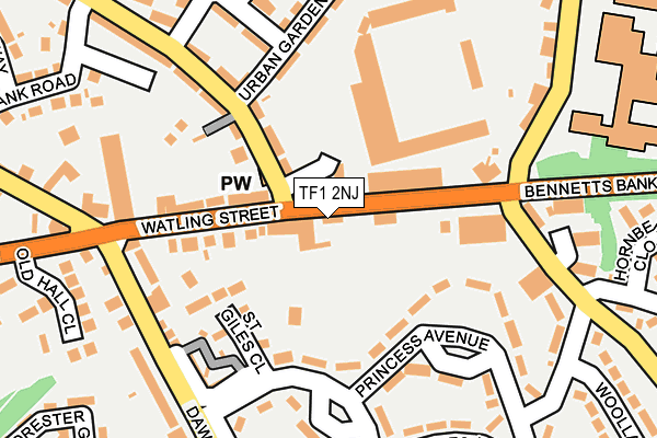 TF1 2NJ map - OS OpenMap – Local (Ordnance Survey)