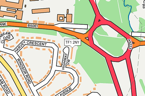 TF1 2NY map - OS OpenMap – Local (Ordnance Survey)
