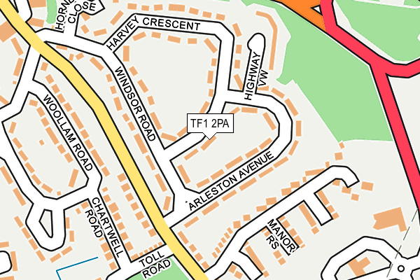 TF1 2PA map - OS OpenMap – Local (Ordnance Survey)