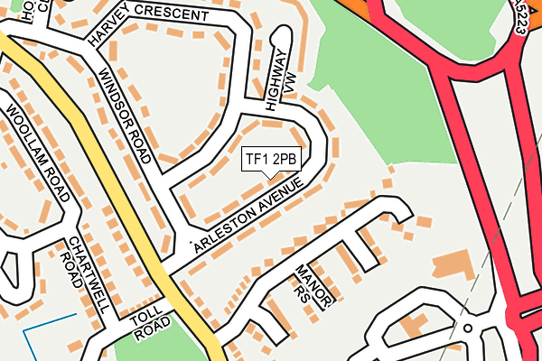 TF1 2PB map - OS OpenMap – Local (Ordnance Survey)