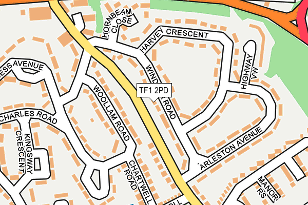 TF1 2PD map - OS OpenMap – Local (Ordnance Survey)