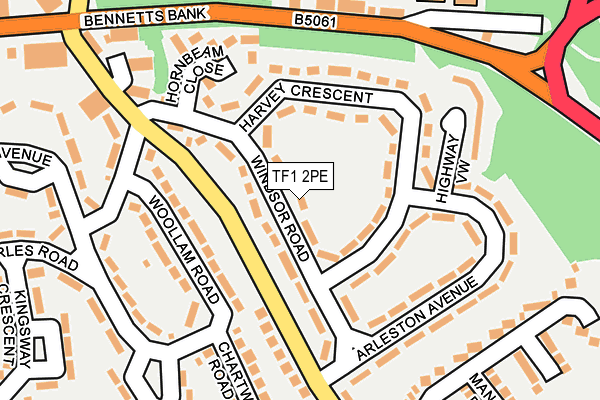 TF1 2PE map - OS OpenMap – Local (Ordnance Survey)